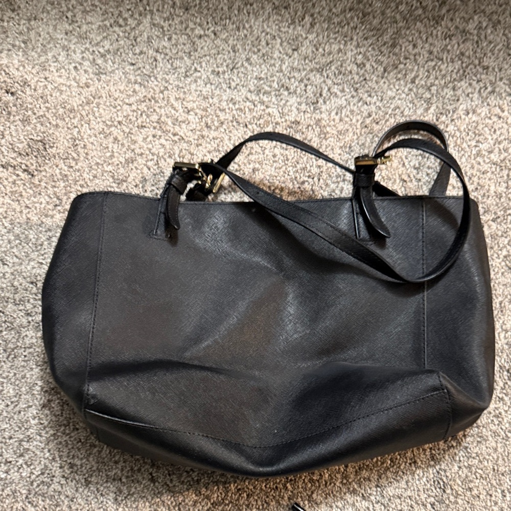 Tory Burch Black Tote with Gold Accents - Picture 2 of 3